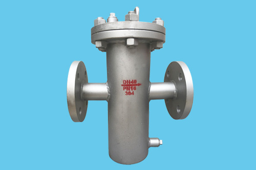 Fabricated custom simplex primary pipeline basket filter strainer